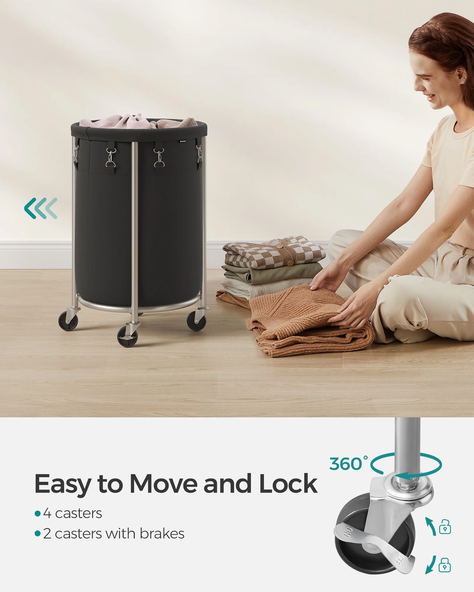 18.5 Gal. Laundry Basket with Wheels