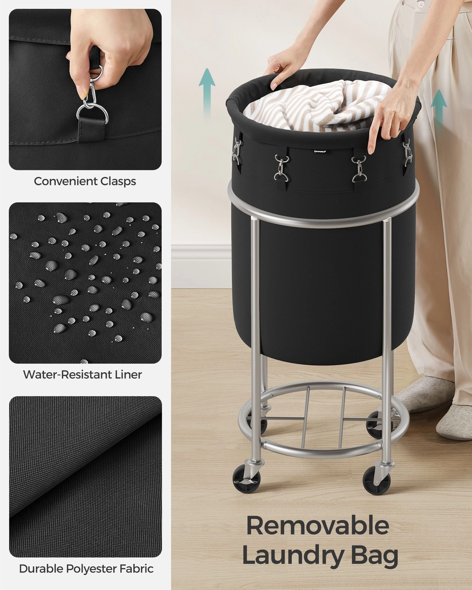 18.5 Gal. Laundry Basket with Wheels
