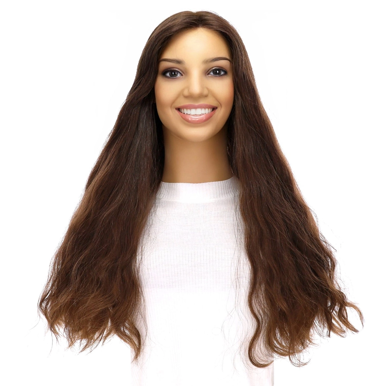 24" Divine Luxe Lace Top Topper #6 Neutral Medium Brown Wavy