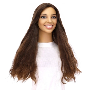 24" Divine Luxe Lace Top Topper #6 Neutral Medium Brown Wavy