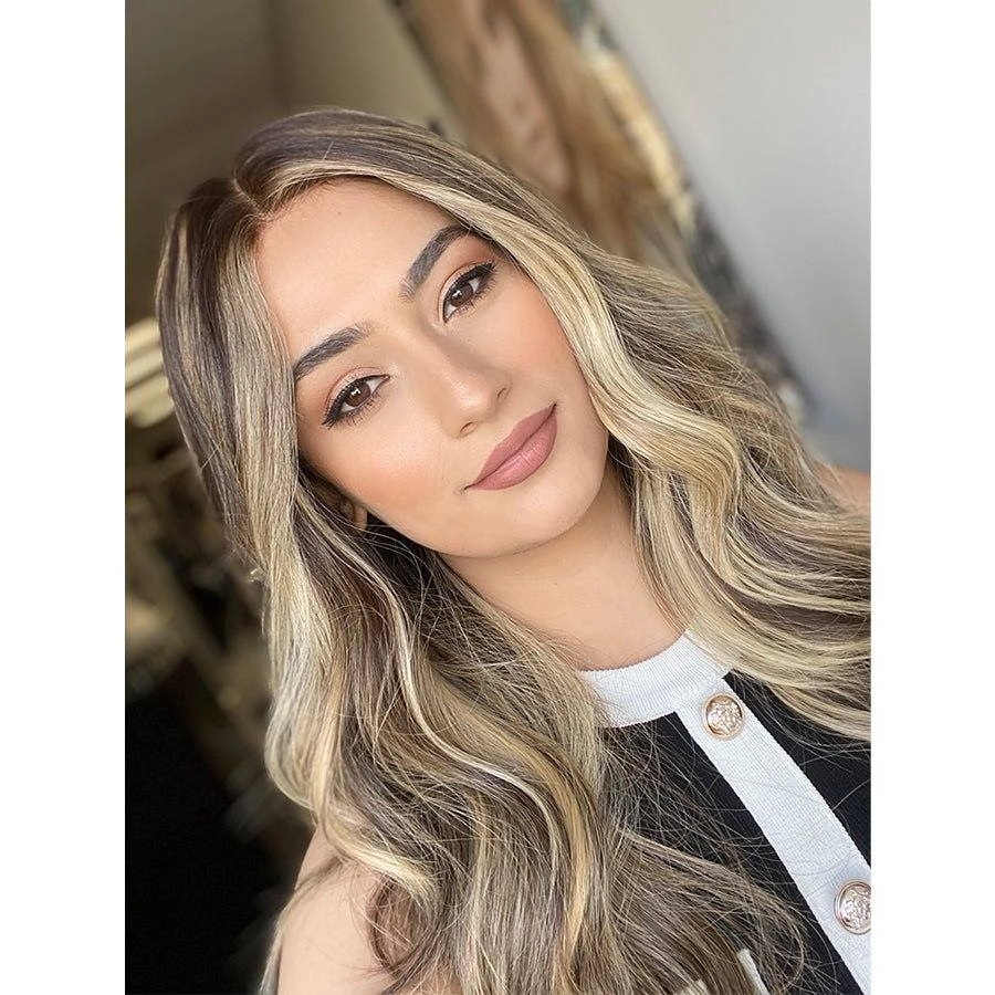 24" Secret Lace Top Wig #Dark Brown w/ Balayage
