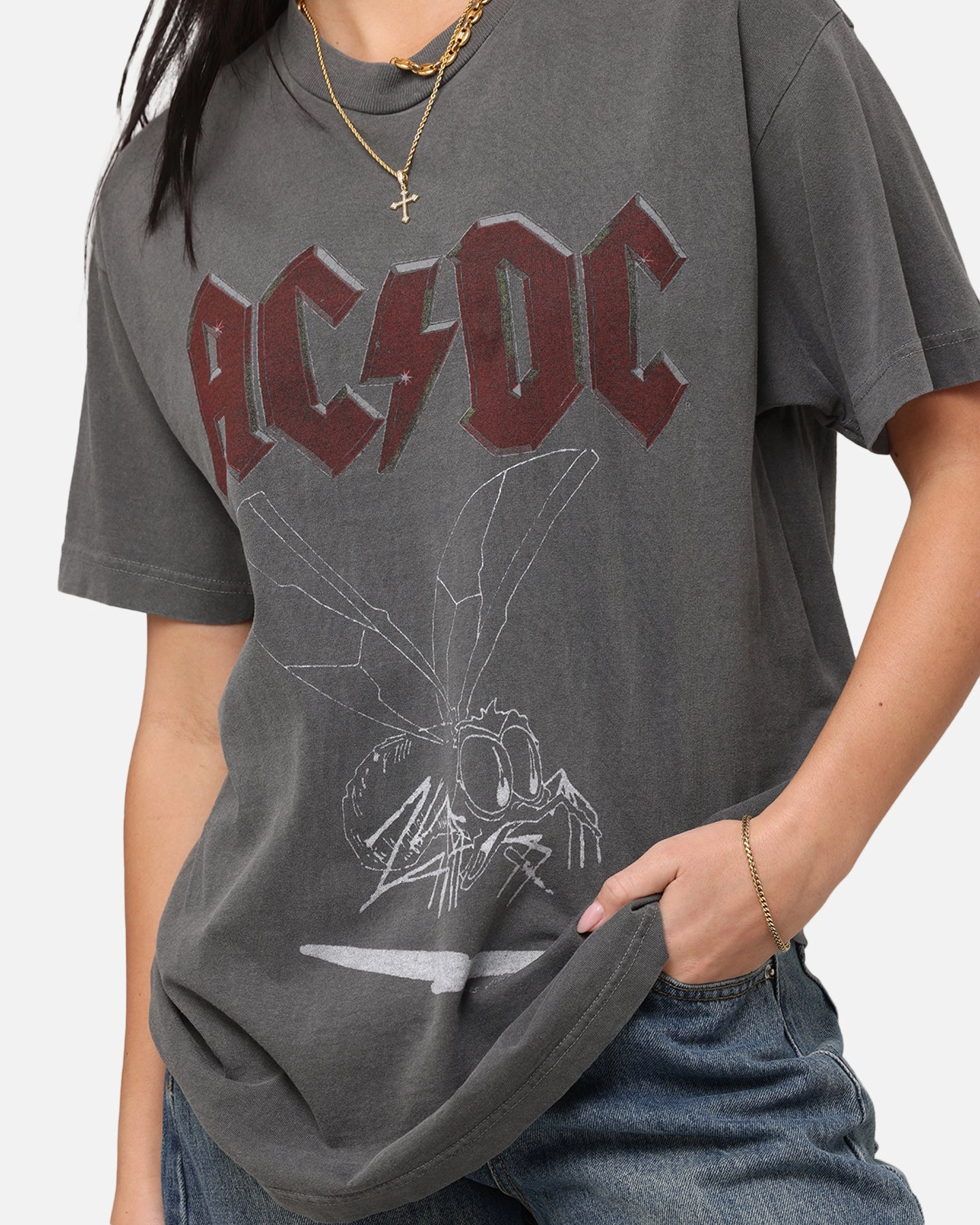AC/DC Fly On The Wall Tour T-Shirt Faded Black