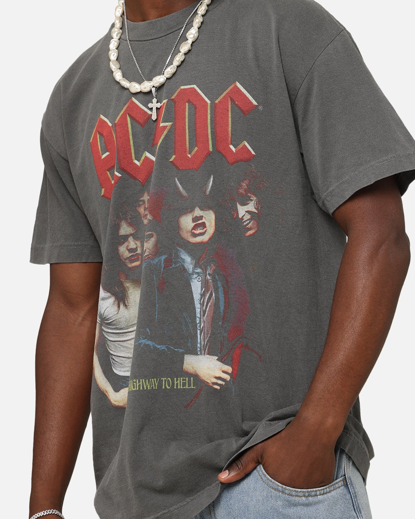 AC/DC Highway To Hell T-Shirt Faded Black