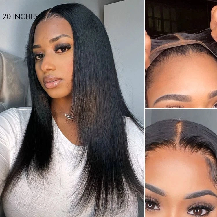 Black/Color Highlight 180% Density Layered Cut Glueless 5x5 Closure Lace  Wig Pre-Plucked Hairline