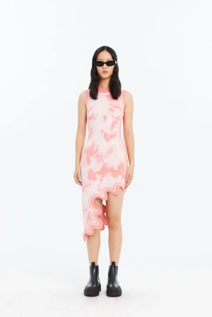BROOKLYN ECO TIE DYE WAVY ASYMMETRIC DRESS