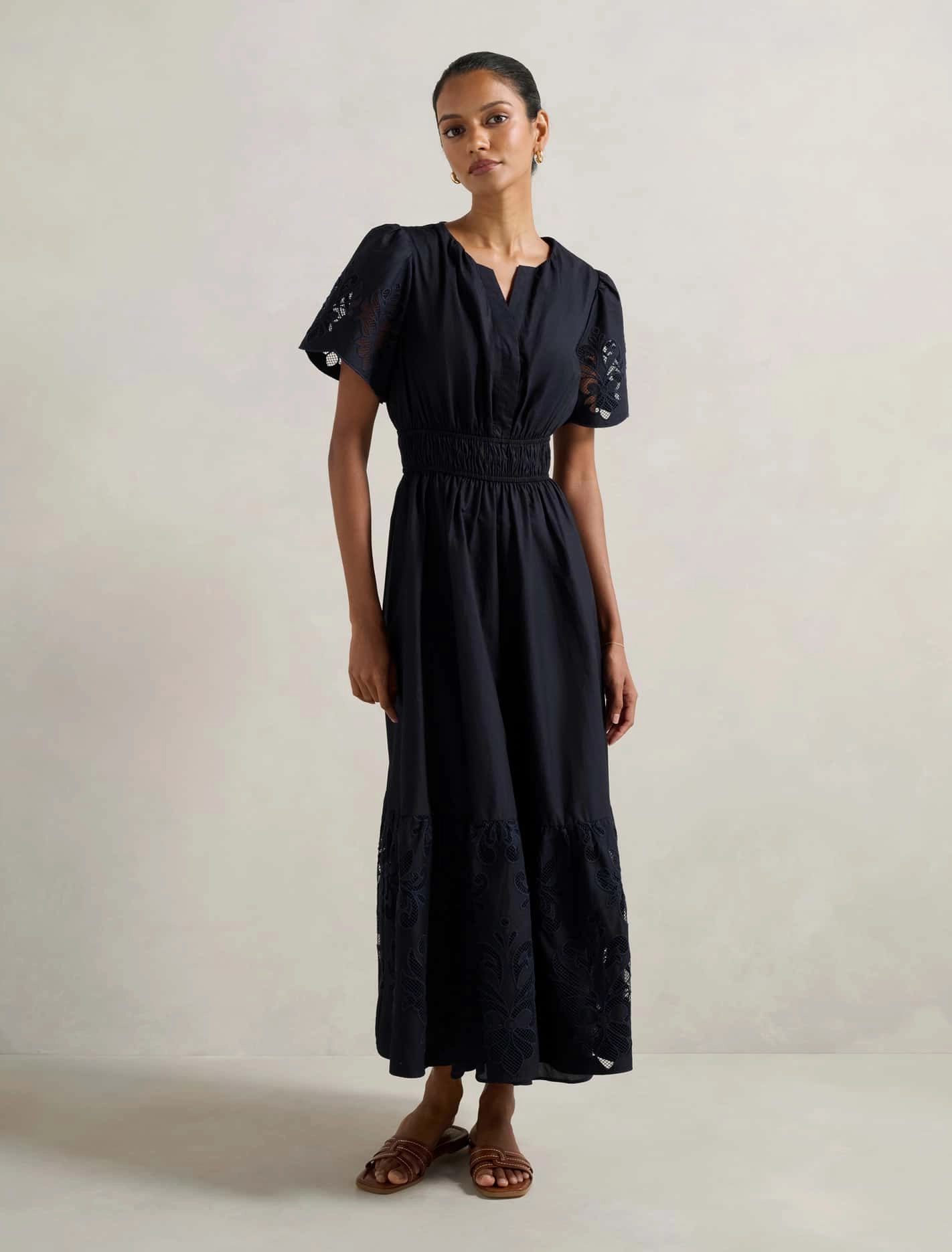 Eleanor Petite Cutwork Midi Dress