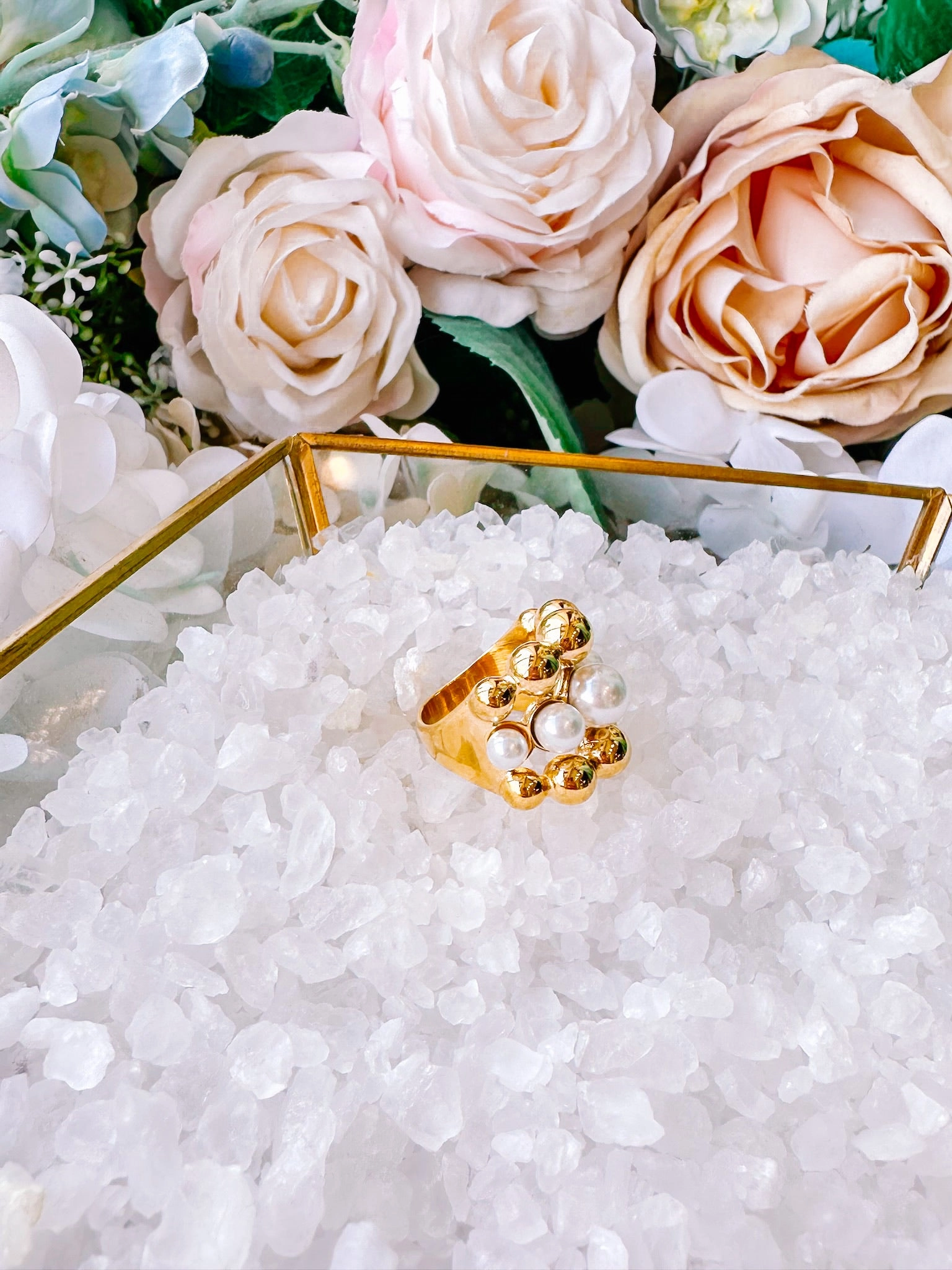 EMMA PEARL RING - GOLD