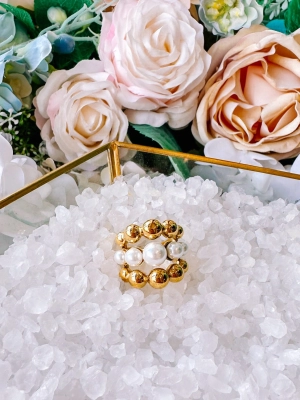 EMMA PEARL RING - GOLD