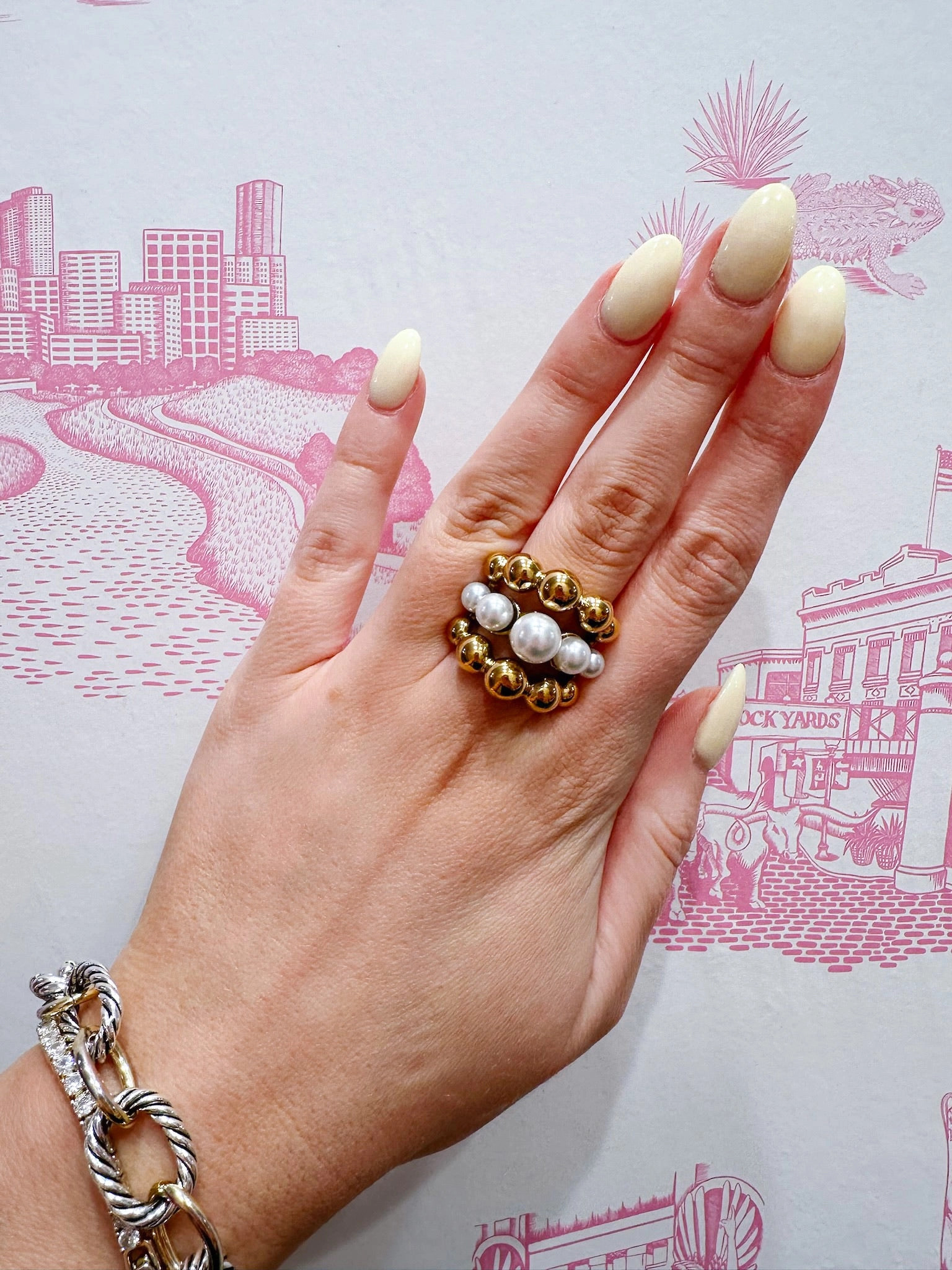 EMMA PEARL RING - GOLD