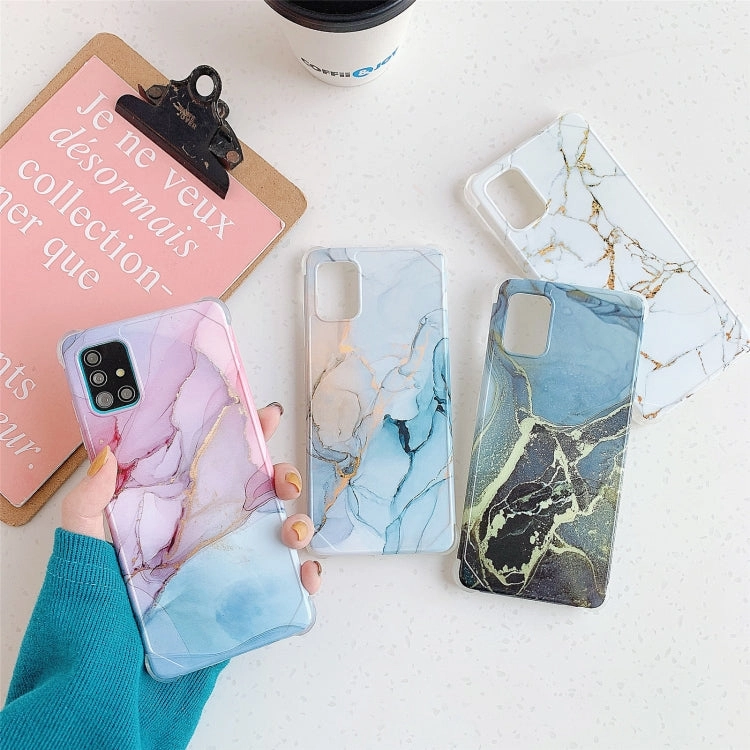 For Samsung Galaxy Note20 Four Corners Anti-Shattering Flow Gold Marble IMD Phone Back Cover Case