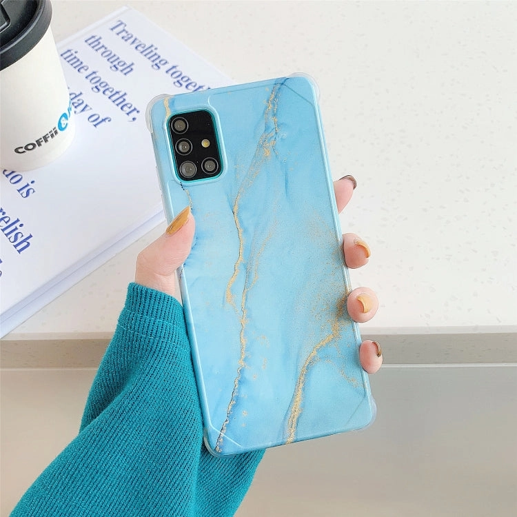 For Samsung Galaxy Note20 Four Corners Anti-Shattering Flow Gold Marble IMD Phone Back Cover Case