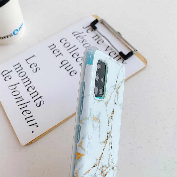 For Samsung Galaxy Note20 Four Corners Anti-Shattering Flow Gold Marble IMD Phone Back Cover Case