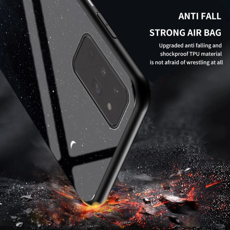 For Samsung Galaxy Note20 Starry Sky Painted Tempered Glass TPU Shockproof Protective Case(Cosmic