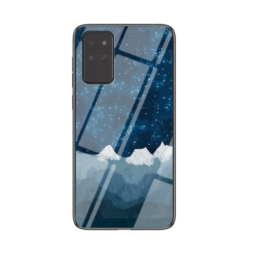 For Samsung Galaxy Note20 Starry Sky Painted Tempered Glass TPU Shockproof Protective Case(Cosmic