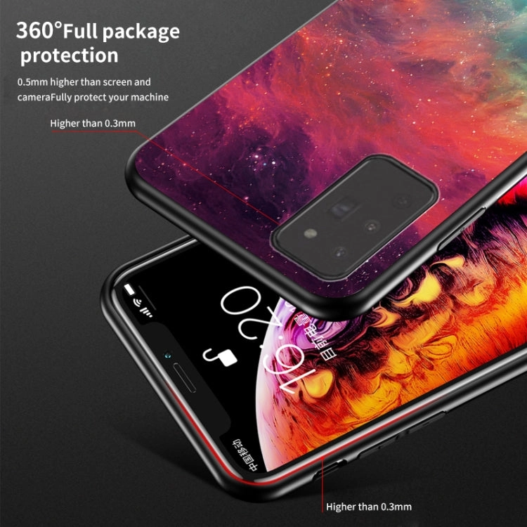 For Samsung Galaxy Note20 Starry Sky Painted Tempered Glass TPU Shockproof Protective Case(Cosmic