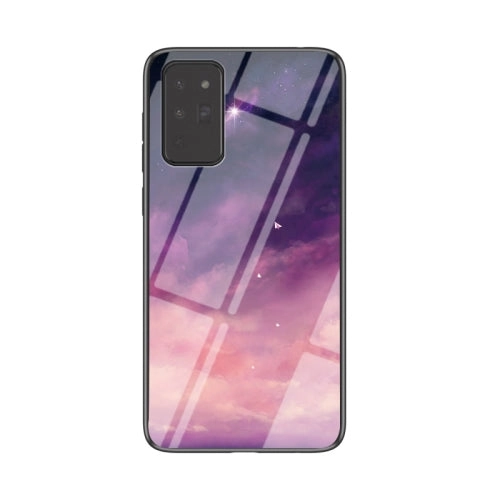 For Samsung Galaxy Note20 Starry Sky Painted Tempered Glass TPU Shockproof Protective Case(Cosmic