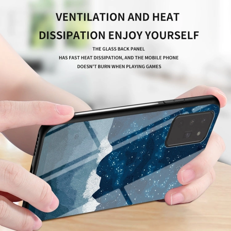 For Samsung Galaxy Note20 Starry Sky Painted Tempered Glass TPU Shockproof Protective Case(Cosmic