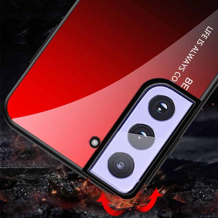 For Samsung Galaxy S21  5G Gradient Color Painted TPU Edge Glass Case(Elegant