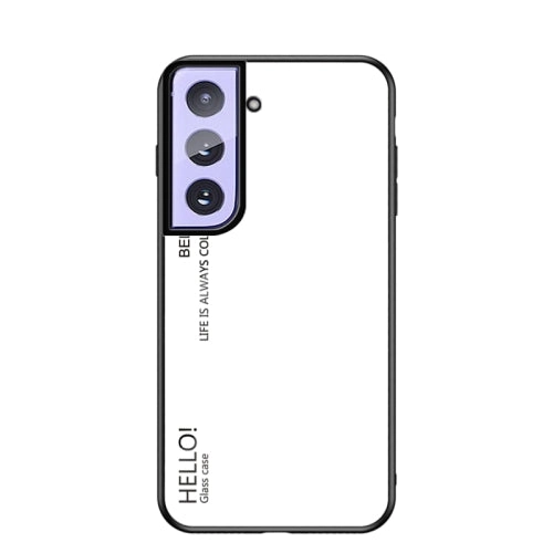 For Samsung Galaxy S21  5G Gradient Color Painted TPU Edge Glass Case(Elegant