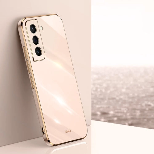 For Samsung Galaxy S21  5G XINLI Straight 6D Plating Gold Edge TPU Shockproof