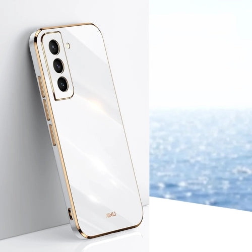 For Samsung Galaxy S21  5G XINLI Straight 6D Plating Gold Edge TPU Shockproof