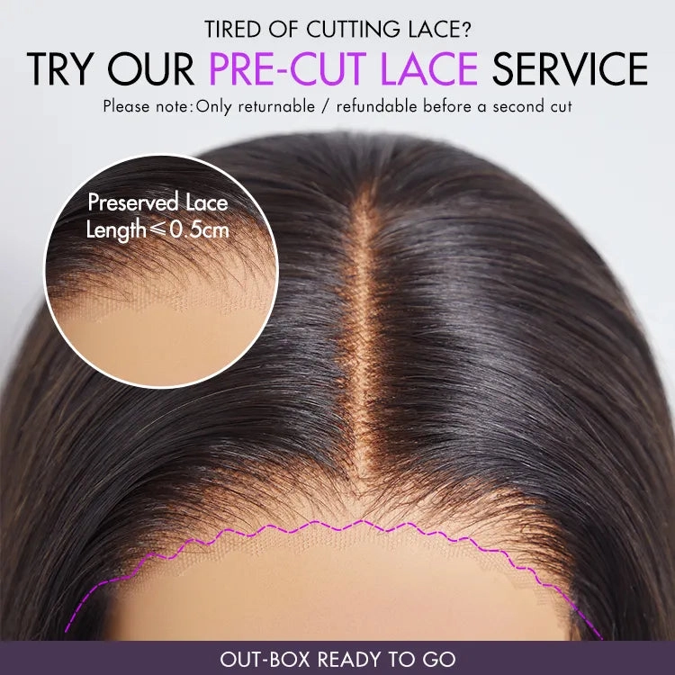 Ginger Ombre 13x4 Lace Front Glueless Blunt Cut Bob Human Hair Wig