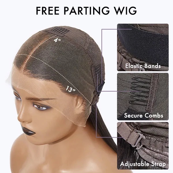 Ginger Ombre 13x4 Lace Front Glueless Blunt Cut Bob Human Hair Wig