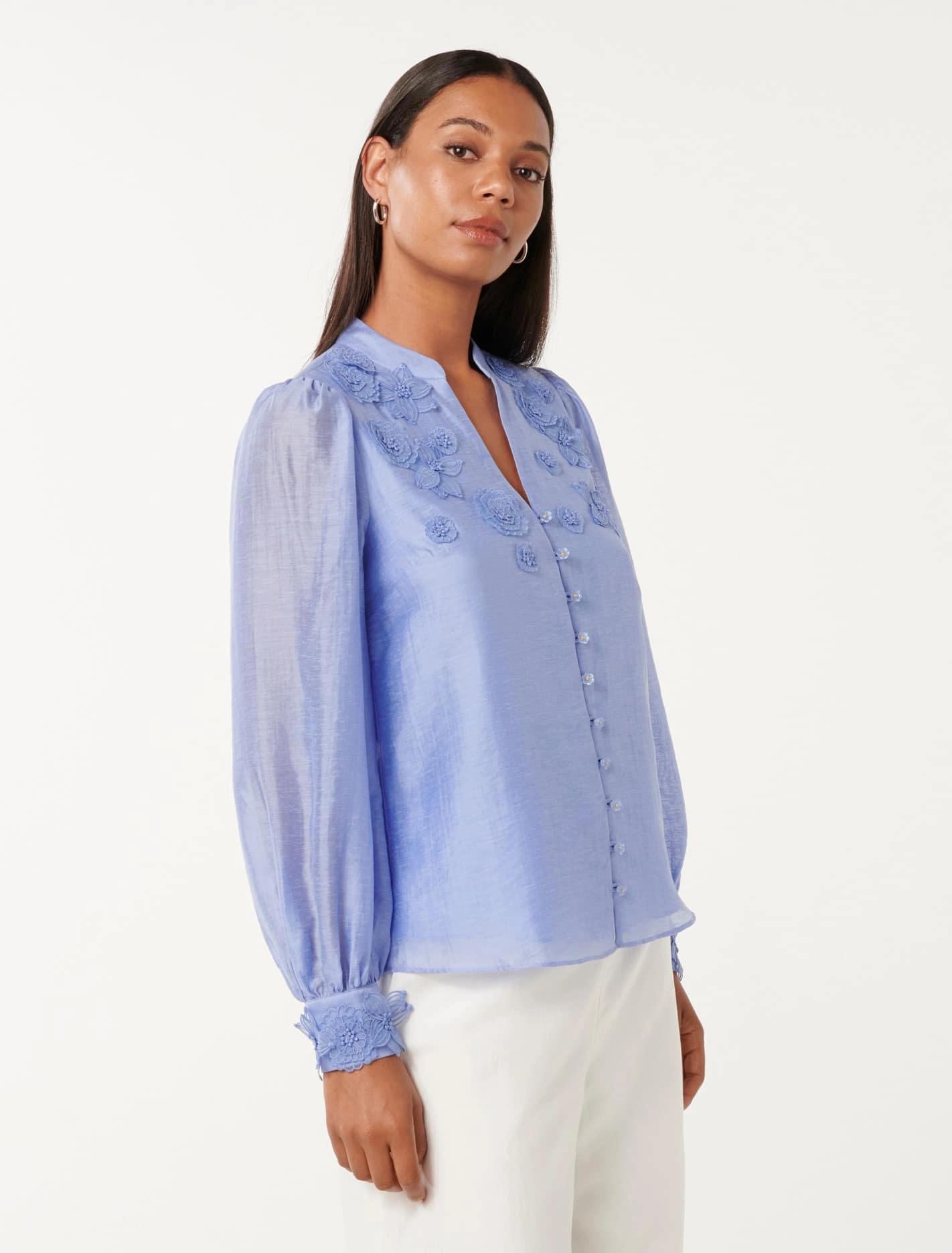 Indigo Applique Blouse