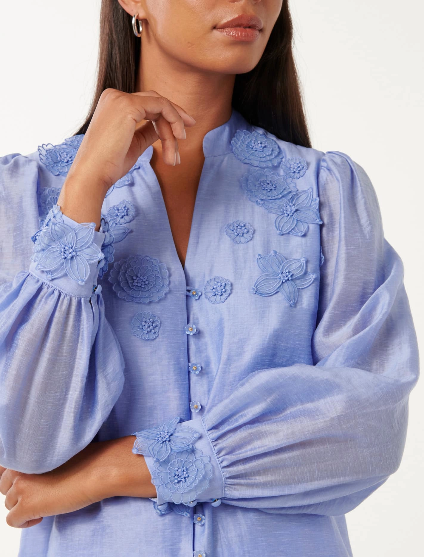 Indigo Applique Blouse
