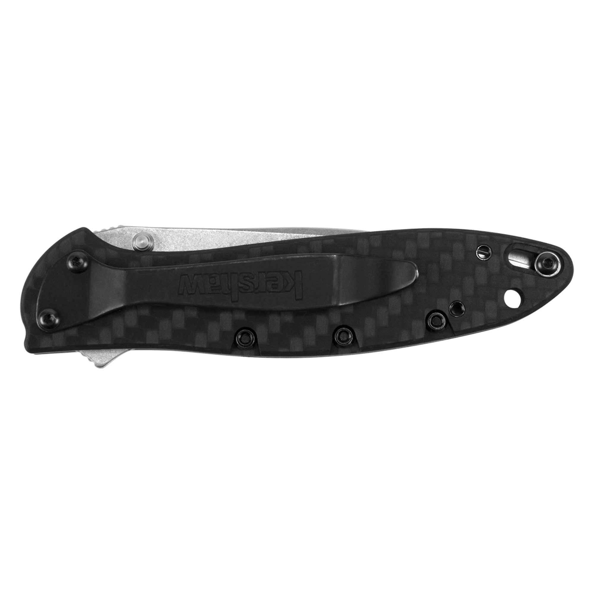 Kershaw Pocket Knife - Leek Drop Point Blade Carbon Fiber Handle Everyday | KW1660CF