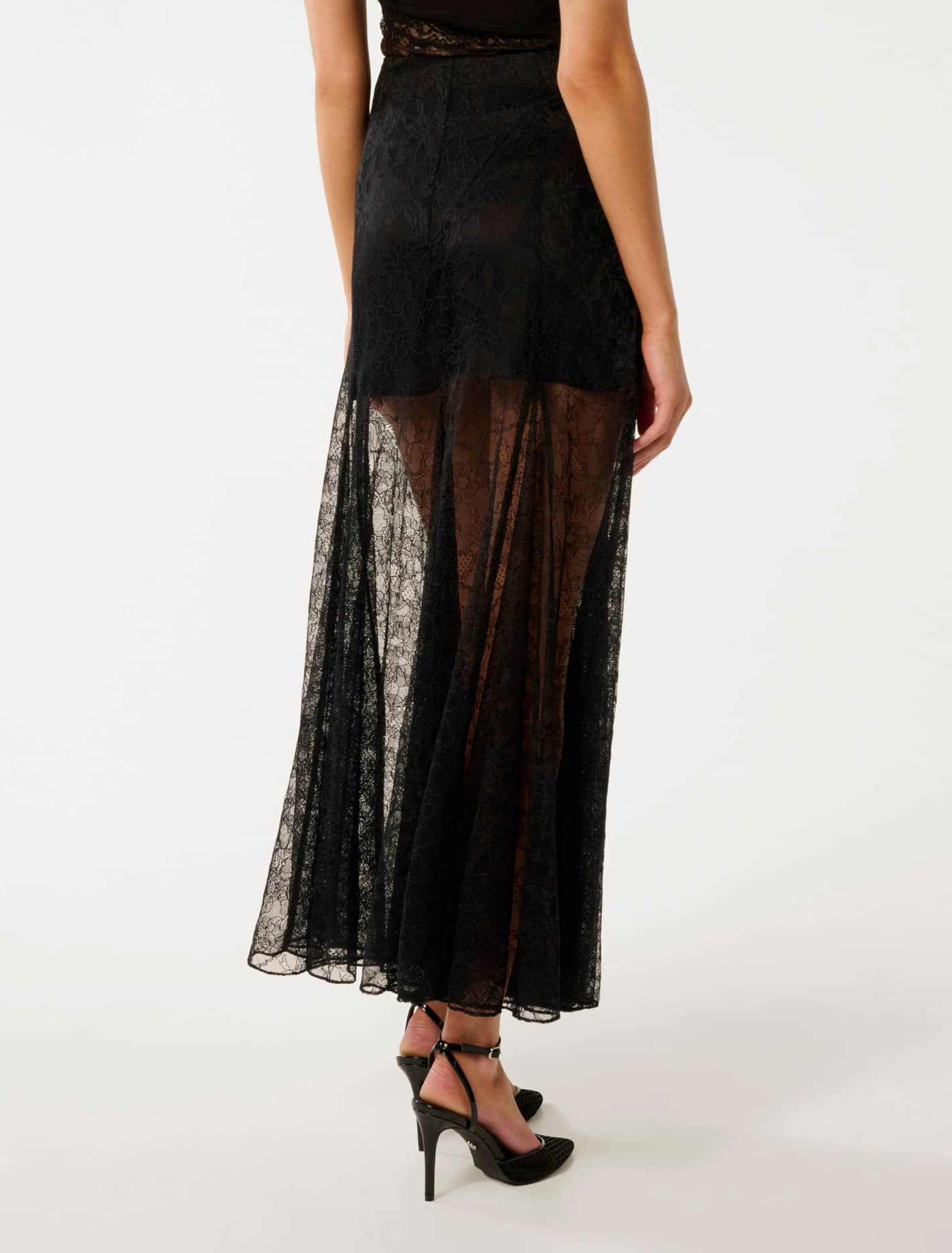 Mahalia Godet Lace Midi Skirt
