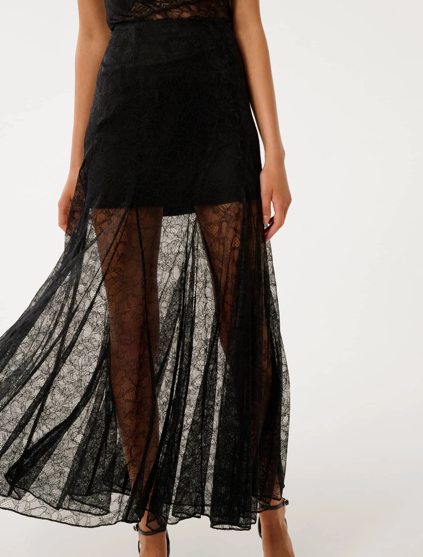 Mahalia Godet Lace Midi Skirt