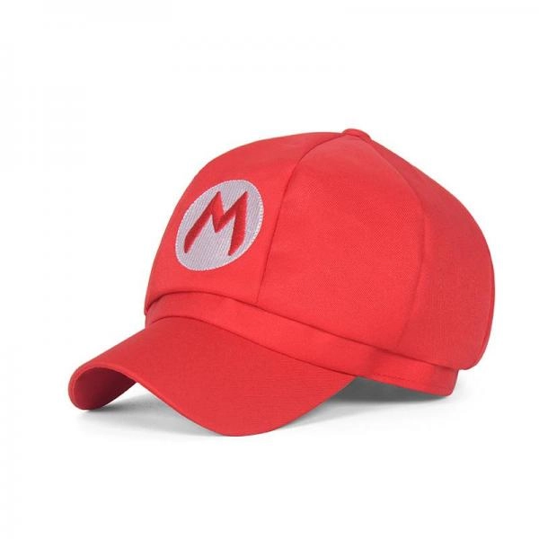 Mario Hat With Curled Tapered Short Brim
