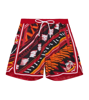 Mitchell & Ness Miami HEAT Game Day Pattern Shorts