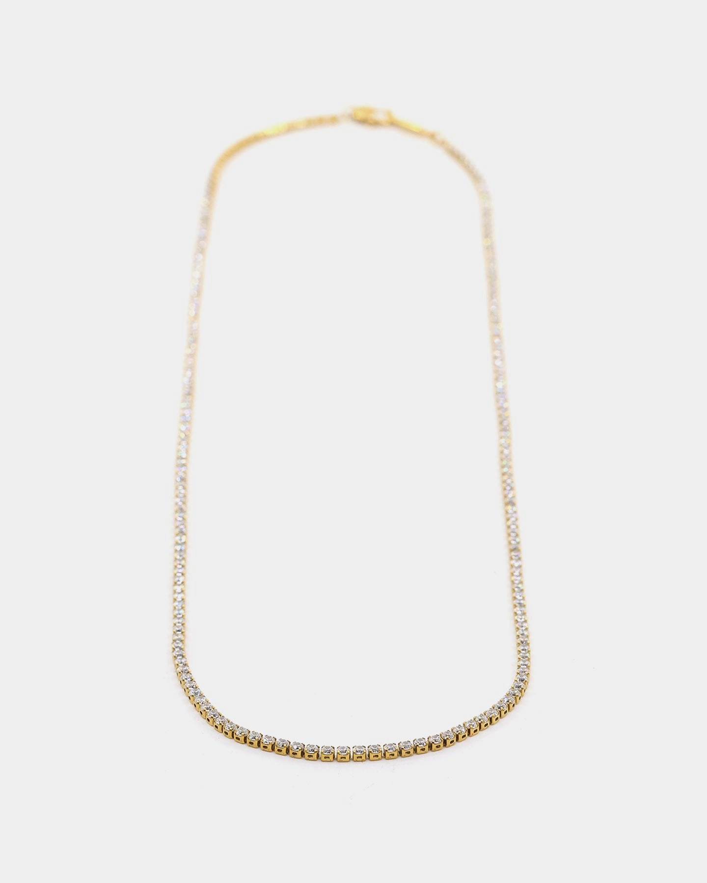 NXS 2MM Micro Tennis Necklace Gold