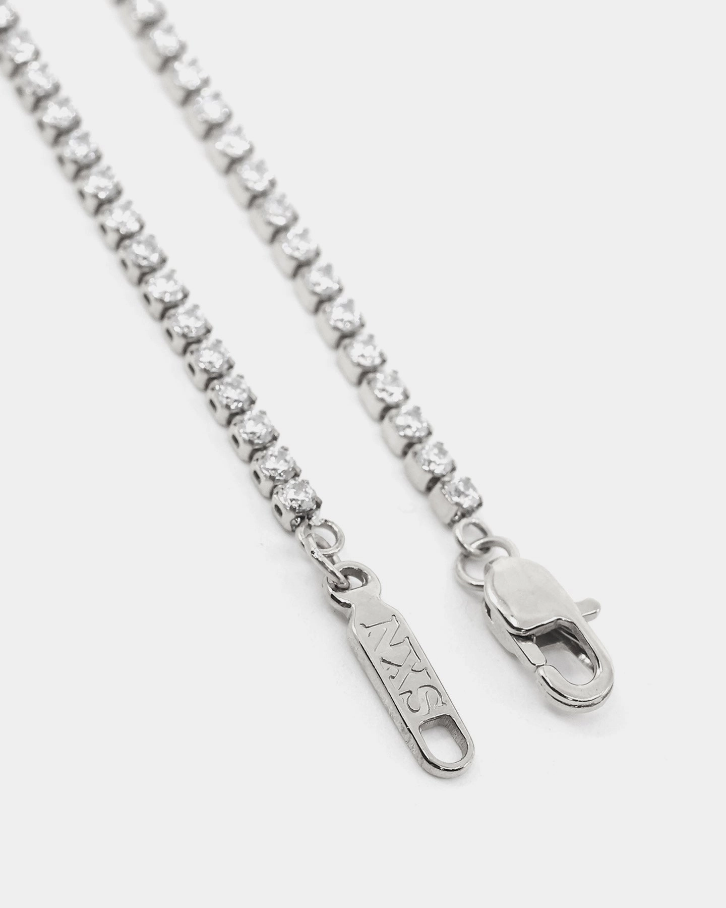 NXS 2MM Micro Tennis Necklace White Gold