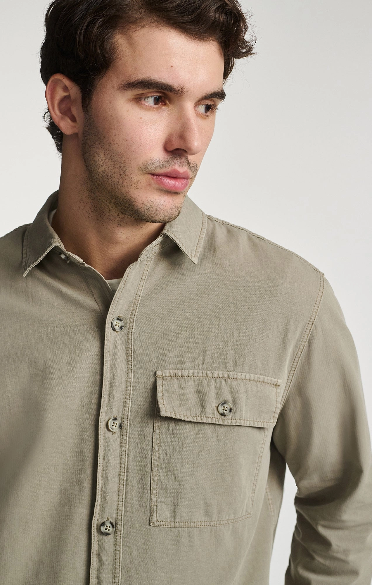 ONE POCKET BUTTON-UP SHIRT IN ROASTED CASHEW
