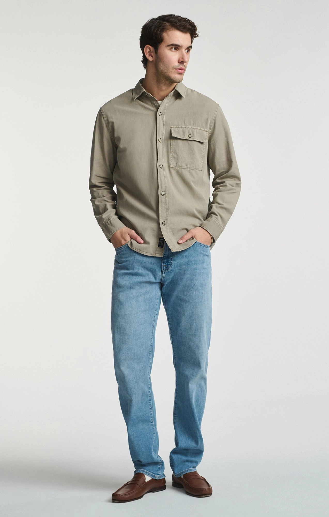 ONE POCKET BUTTON-UP SHIRT IN ROASTED CASHEW