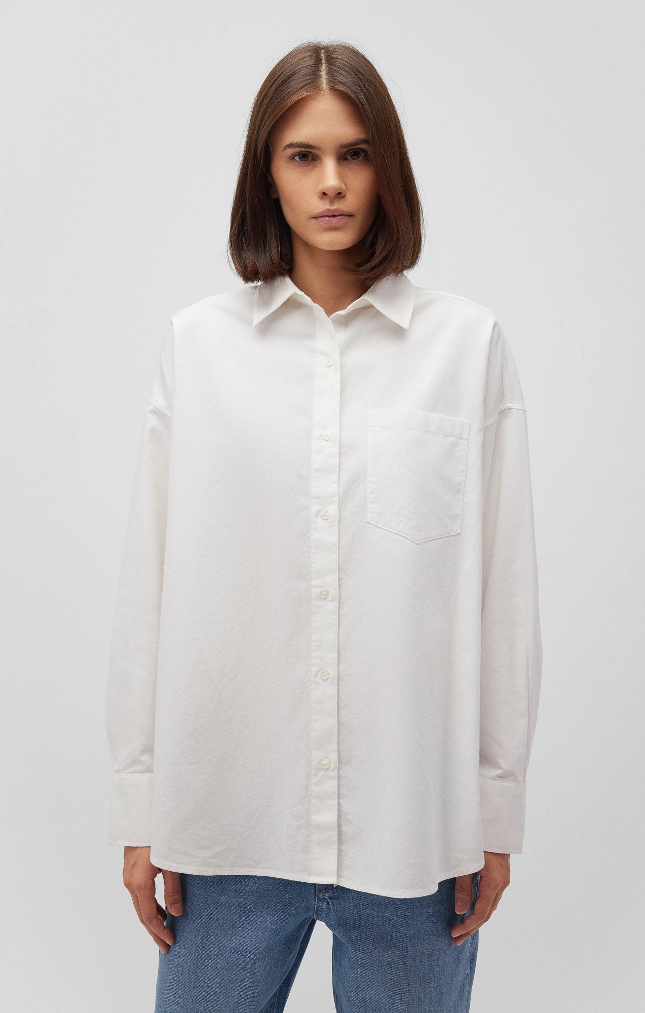 ONE POCKET BUTTON-UP SHIRT IN WHITE