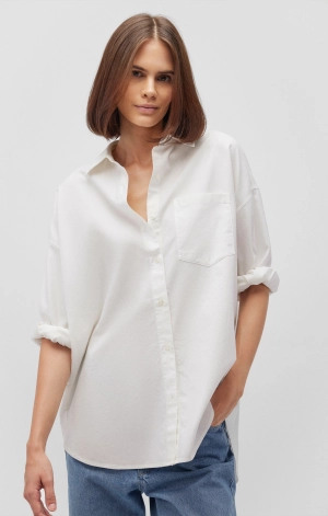 ONE POCKET BUTTON-UP SHIRT IN WHITE