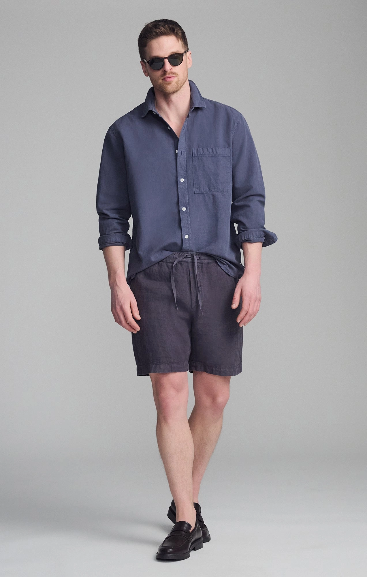 ONE POCKET LONG SLEEVE BUTTON-UP SHIRT IN OUTER SPACE