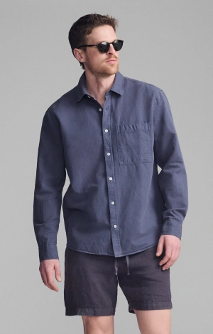 ONE POCKET LONG SLEEVE BUTTON-UP SHIRT IN OUTER SPACE