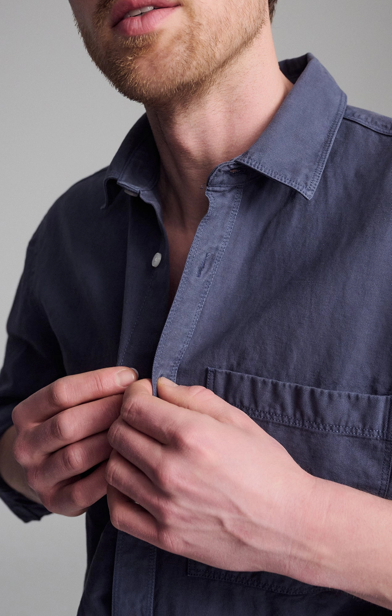 ONE POCKET LONG SLEEVE BUTTON-UP SHIRT IN OUTER SPACE