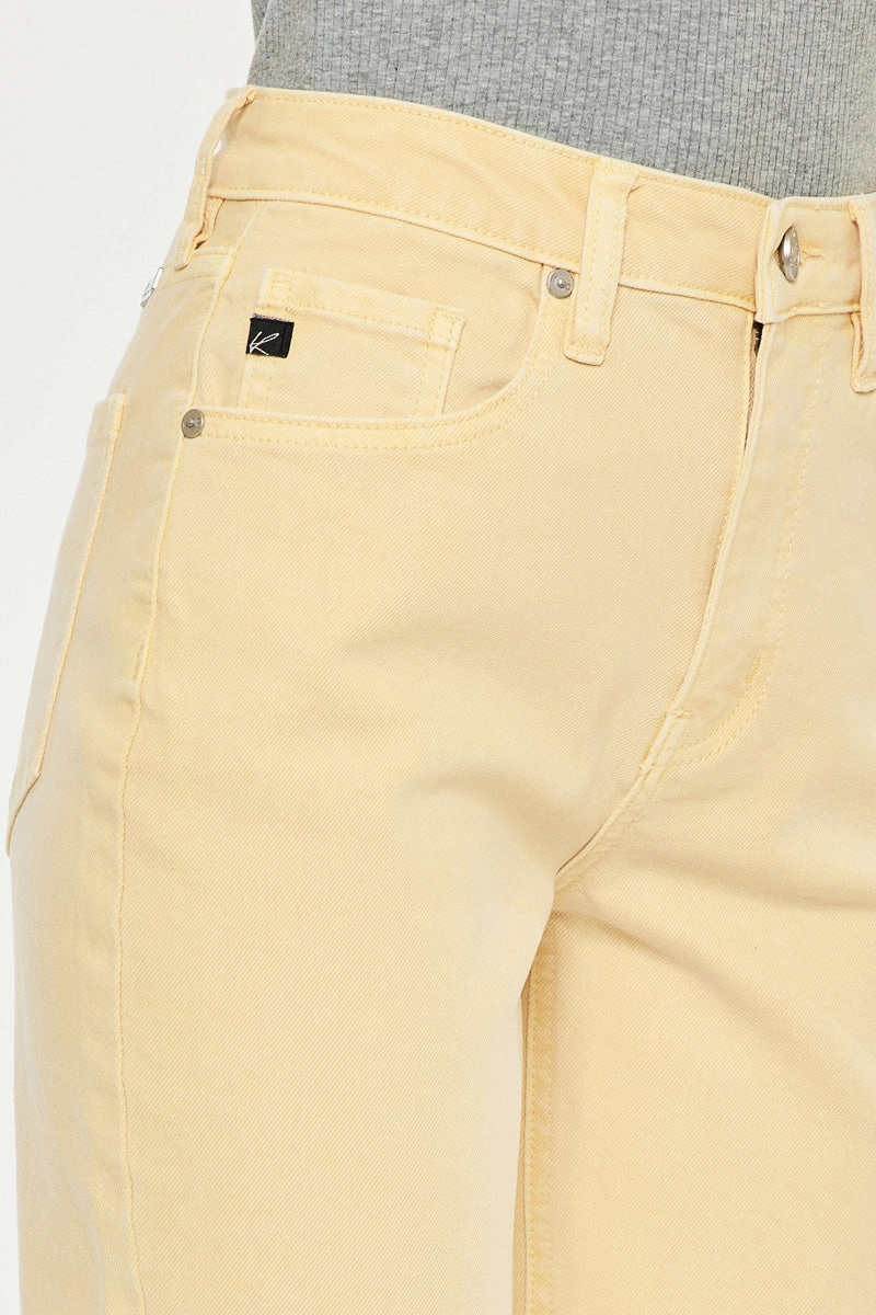 Peppermint High Rise Cropped Straight Leg Jeans