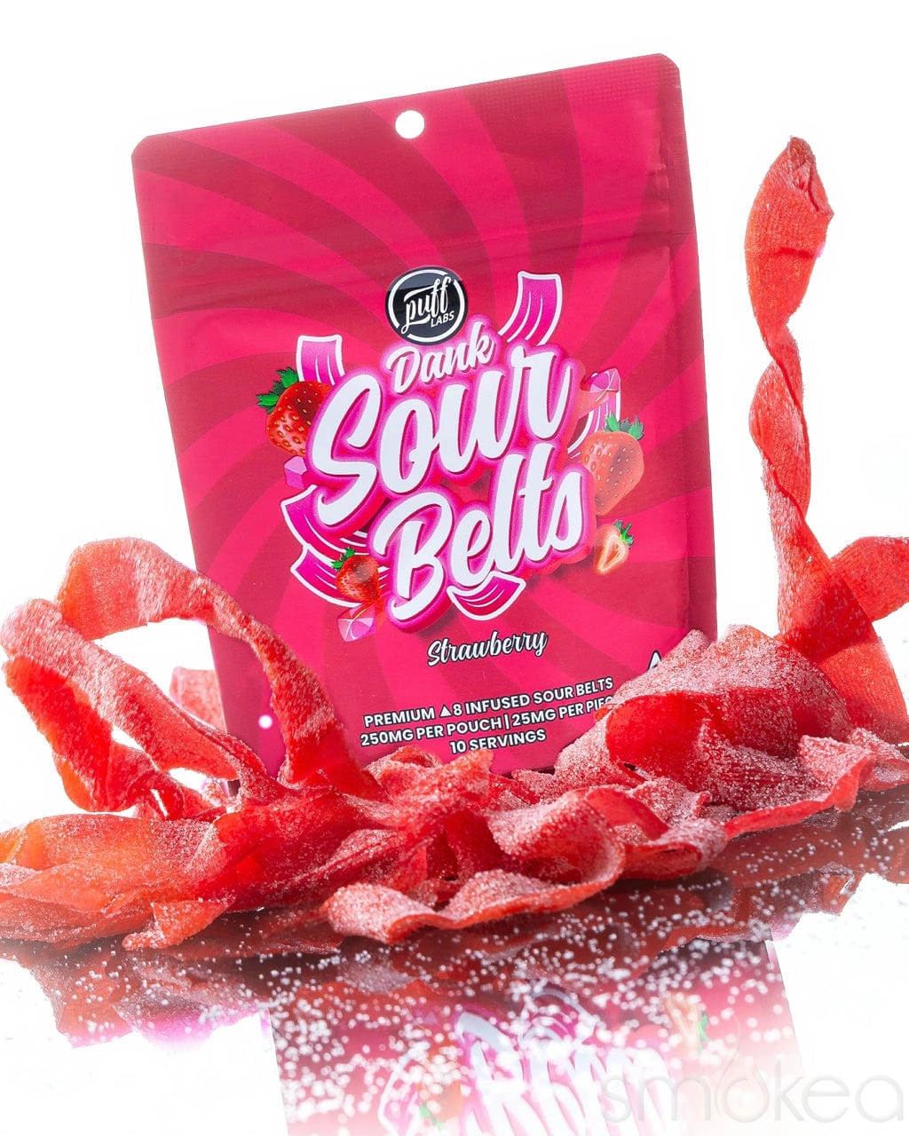 Puff Xtrax 250mg Delta 8 Sour Belts - Strawberry (10-Pack)