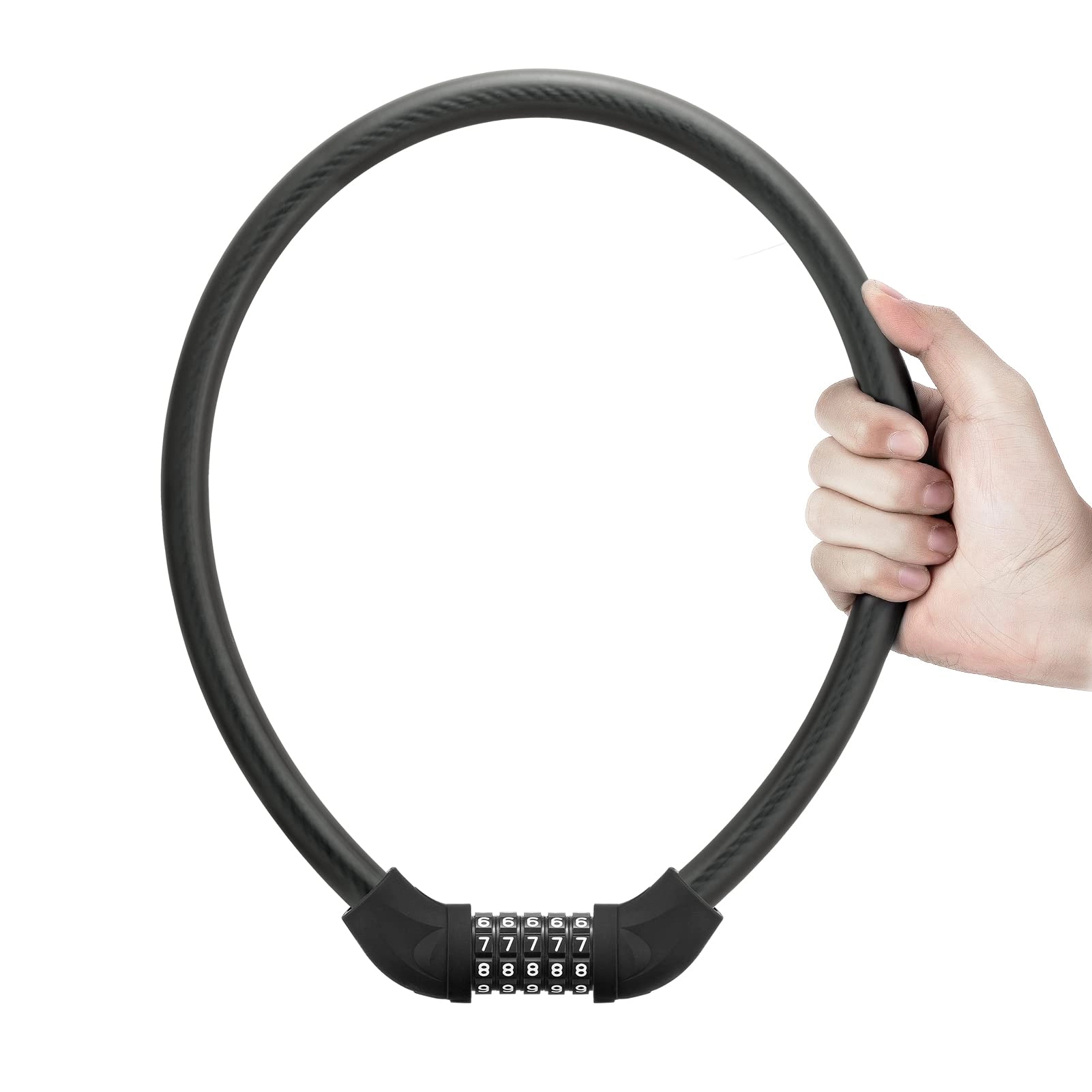 ROCKBROS 5-Digit Bike Cable Lock, Lightweight Portable Combination Lock