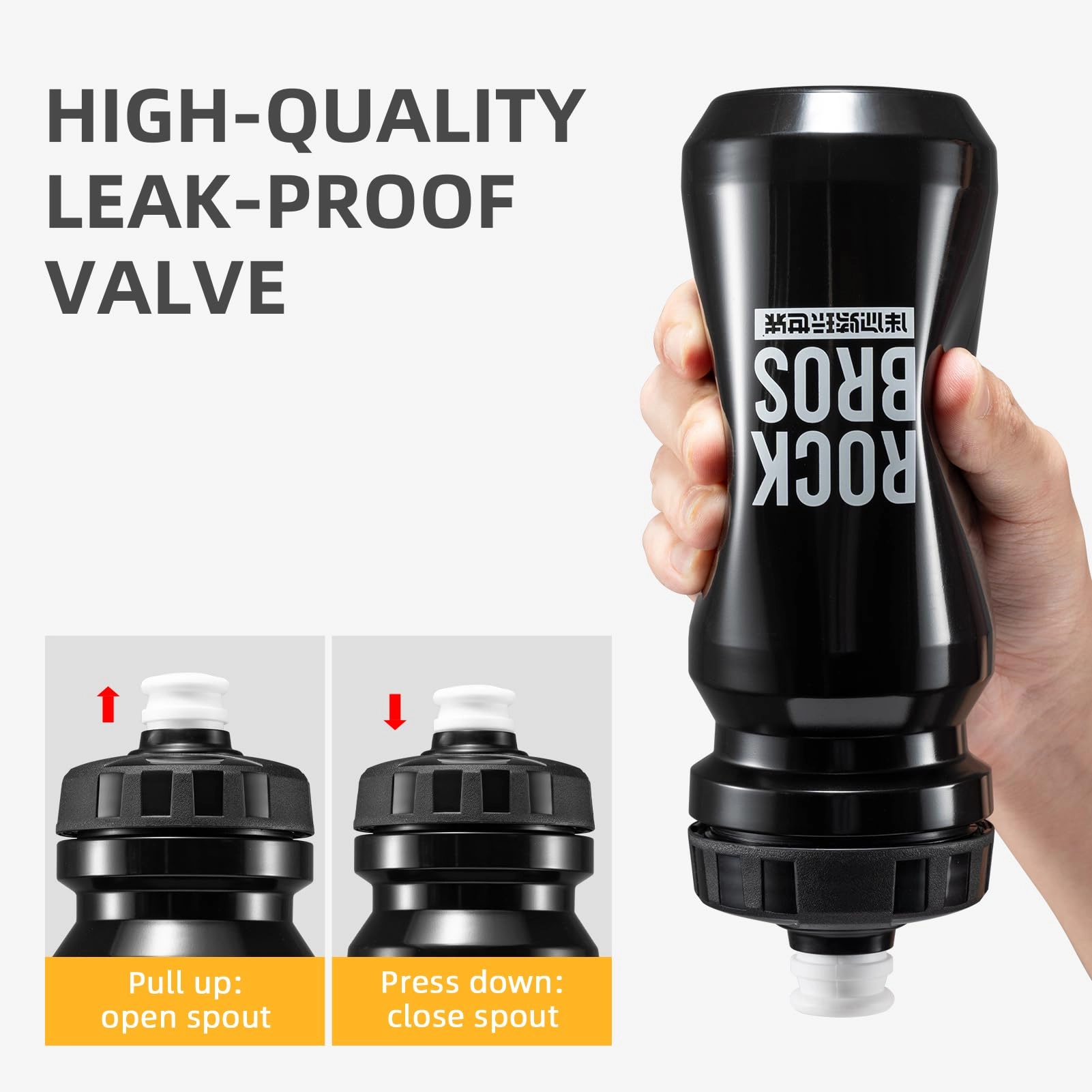 ROCKBROS Bike Water Bottle Squeeze Bicycle Water Bottle BPA-Free
