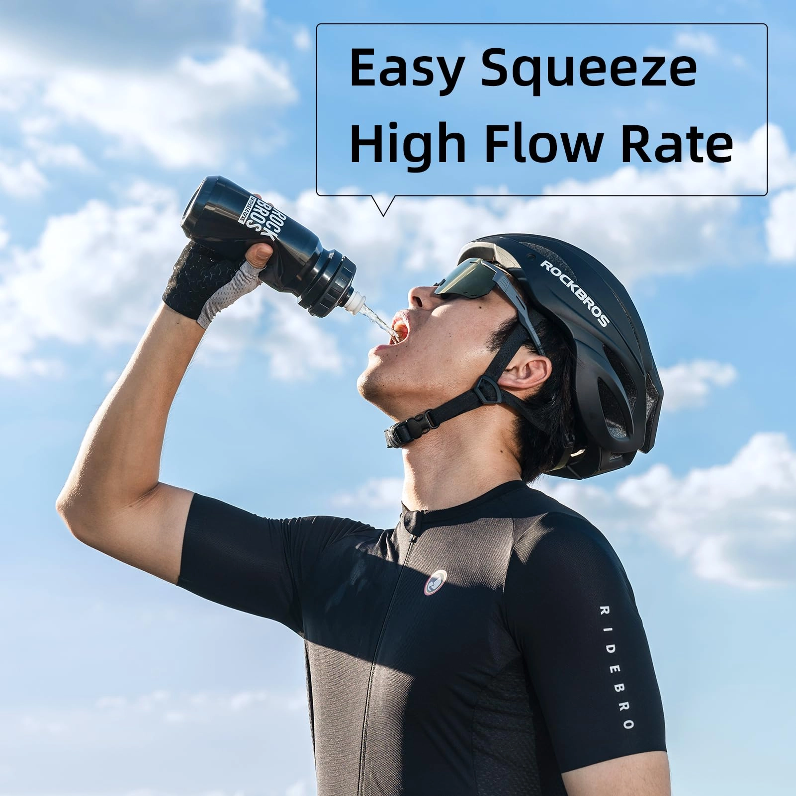 ROCKBROS Bike Water Bottle Squeeze Bicycle Water Bottle BPA-Free
