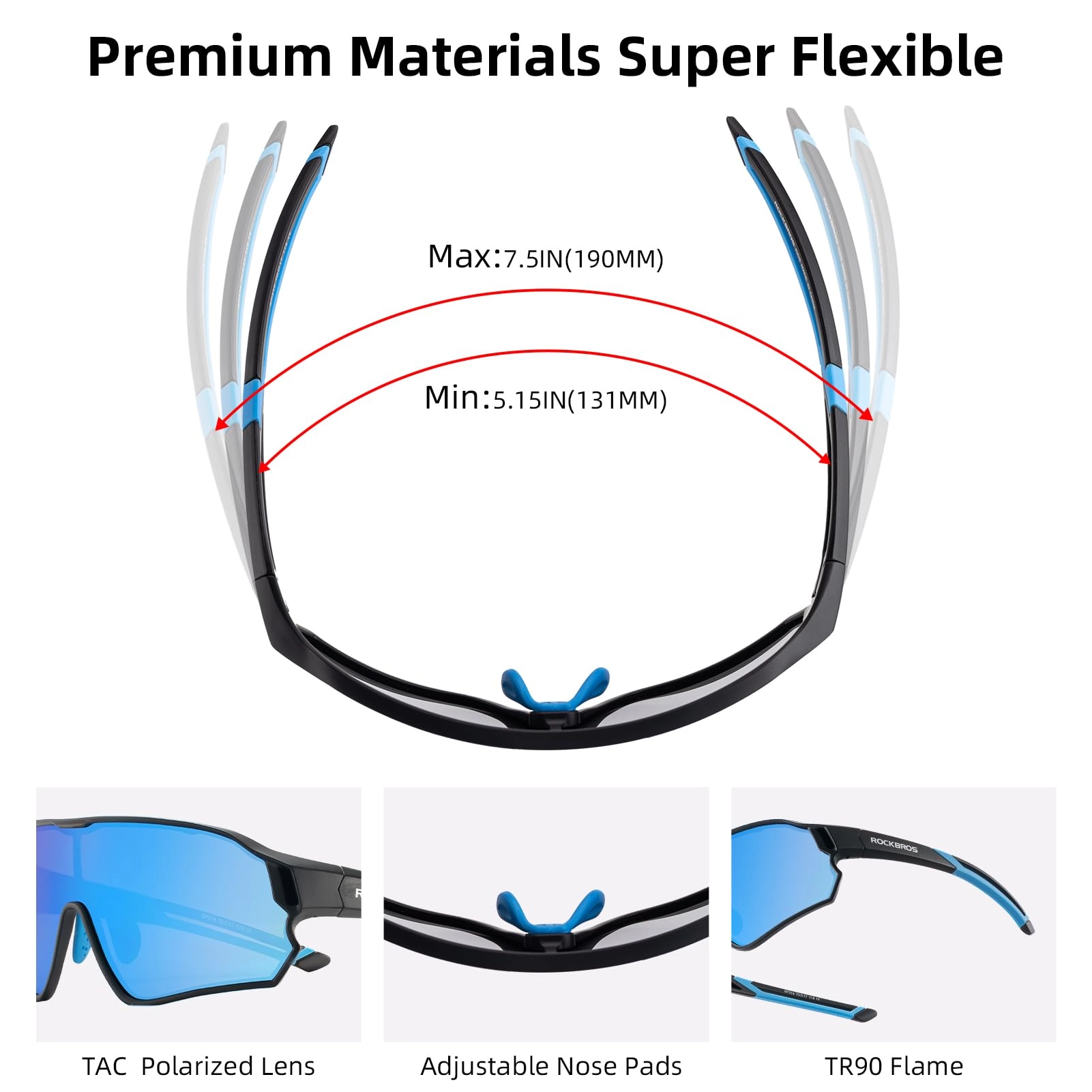 ROCKBROS Kids Polarized Sunglasses UV400 Protection for Youth Boys Girl