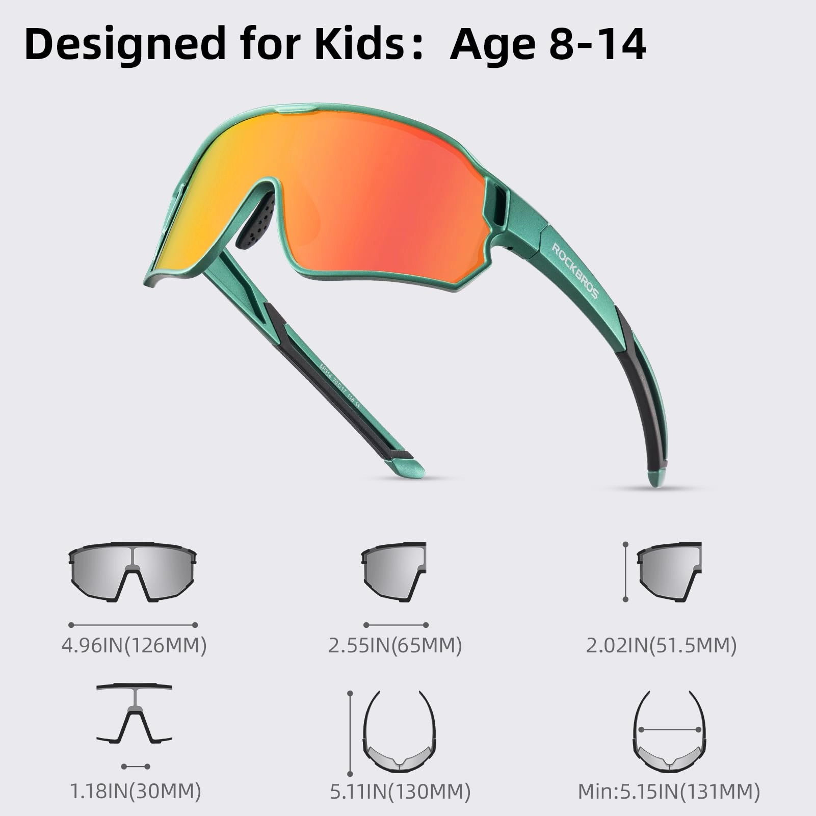ROCKBROS Kids Polarized Sunglasses UV400 Protection for Youth Boys Girl